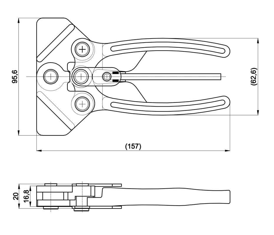 Technical Drawing DST-50480 Squeeze action toggle plier with Quick Release Lever 5000N
