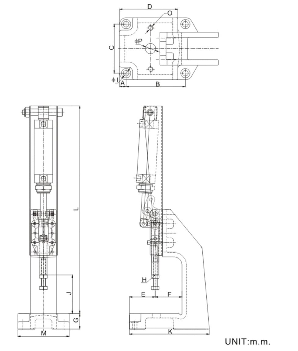 DST 30600PR A Pneumatikpresse Technische Zeichnung