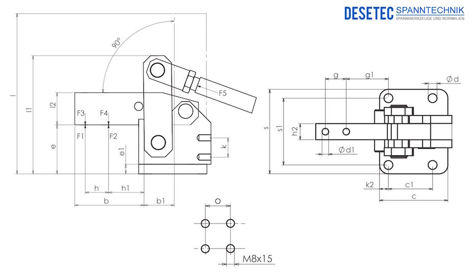 P61 Drawing Heavy duty toggle clamp