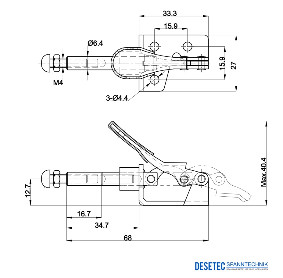 DST-301-AM Datasheet Push-Pull toggle clamp,mini type-low profile 450N