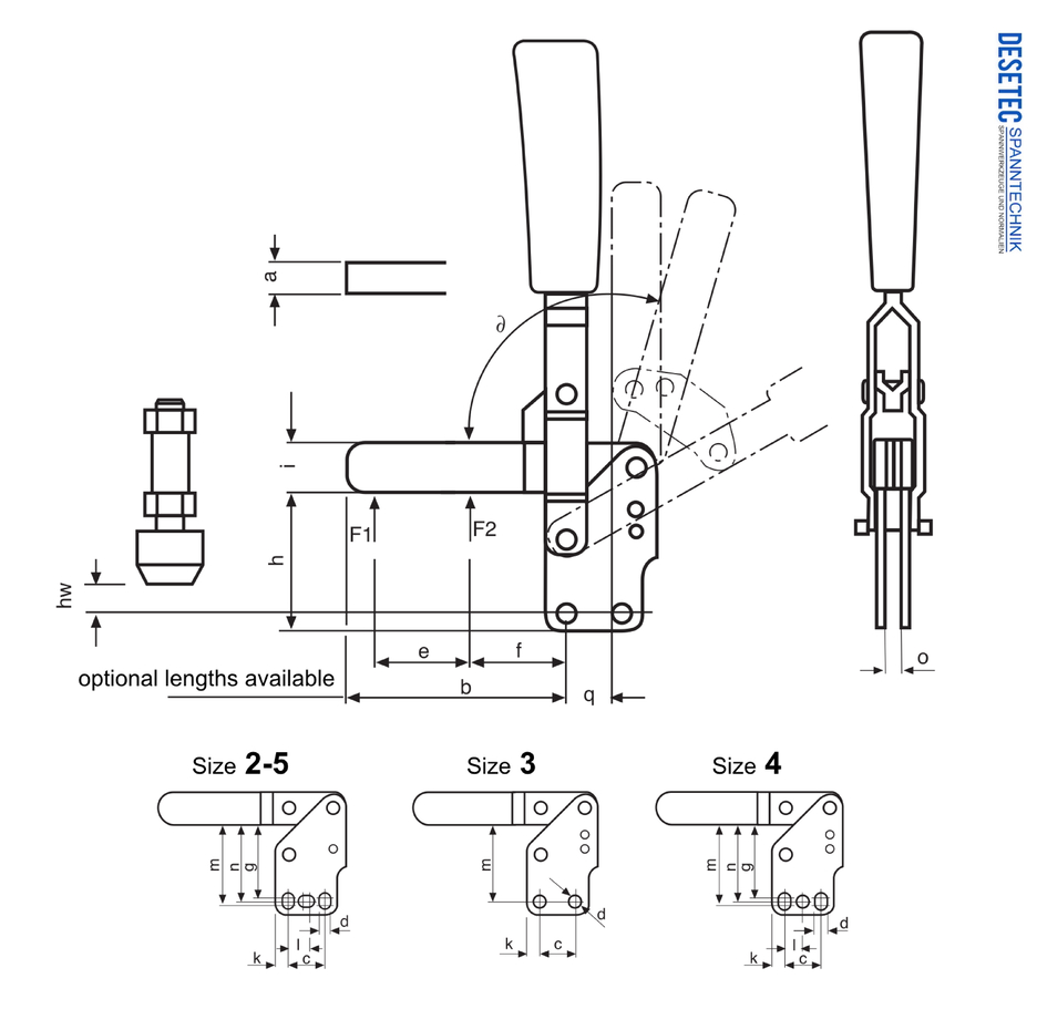 M11L Vertical toggle clamp with vertical base and solid clamping arm Drawing and datasheet