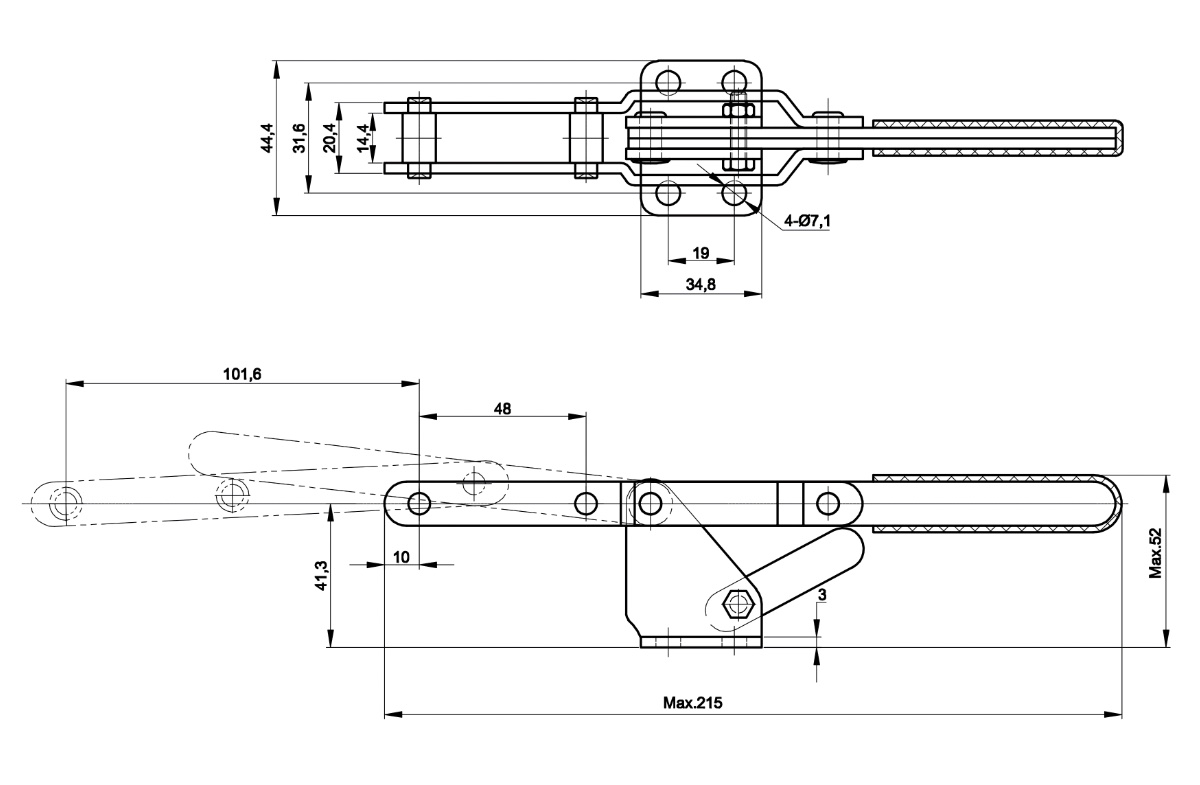 DST-43101 Datasheet Eyelet pull-action clamp 1700N