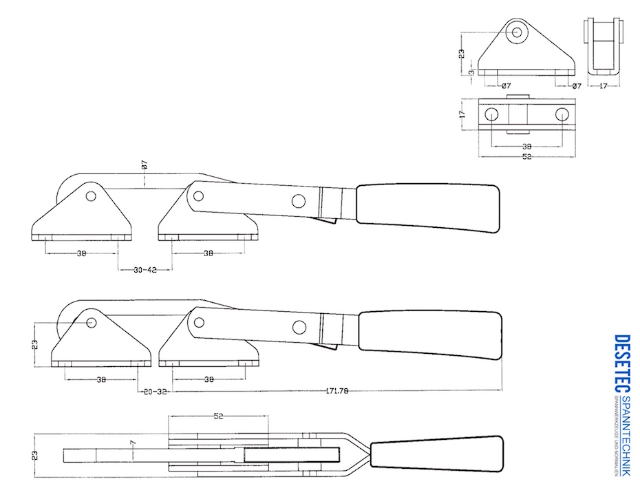 M46K Verschlussspanner Hakenspanner Zeichnung Datenblatt