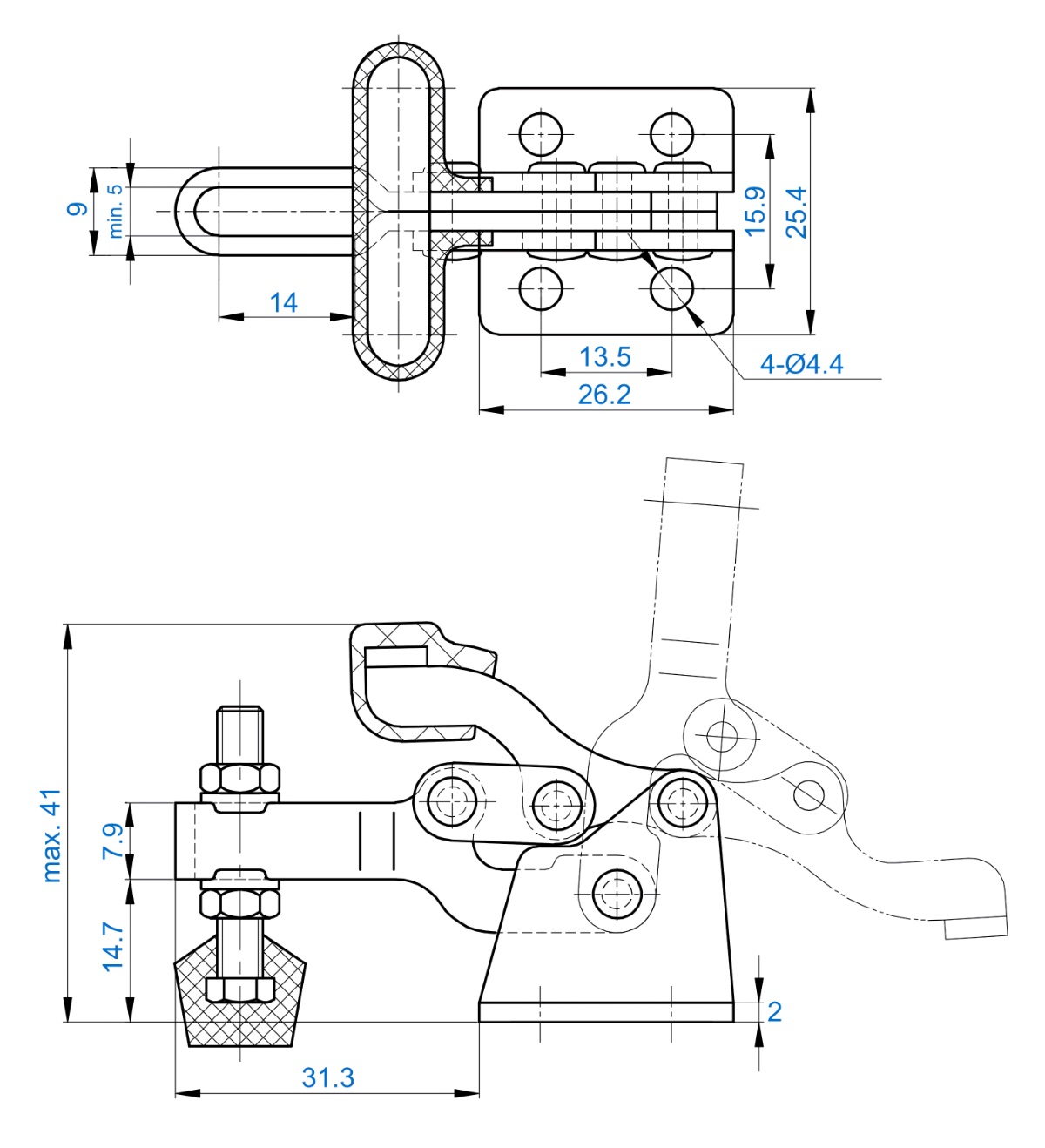 DST-13005 Datasheet Compact-Low Profile T-Handle toggle clamp 680N