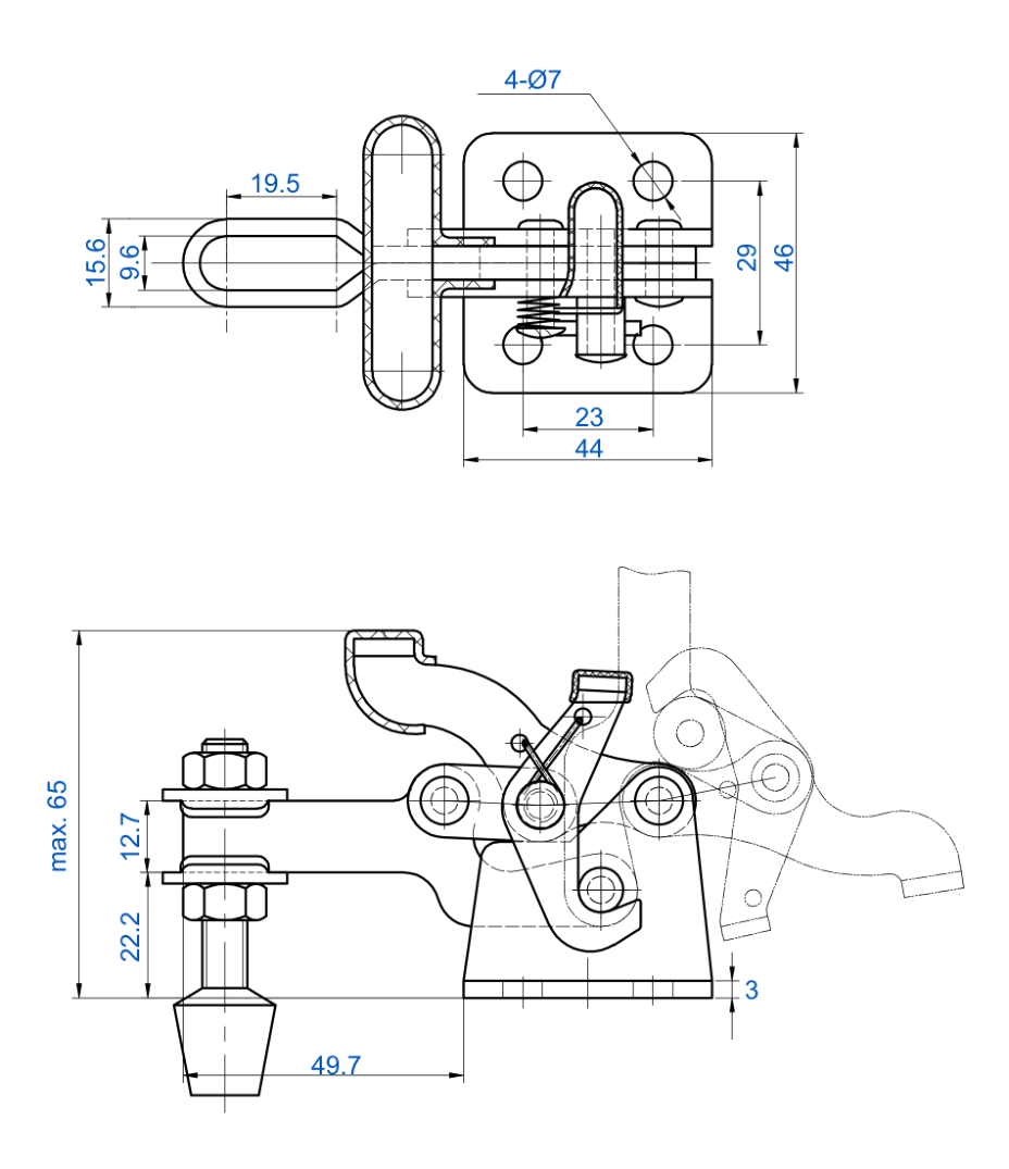 DST-13007-T Datasheet Compact-Low Profile toggle clamp with safety lock 1500N